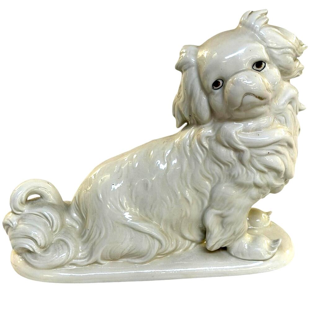 Antique WKC Gräfenthal German Porcelain 6.5" Pekingese Dog Figurine c. 1900-1925